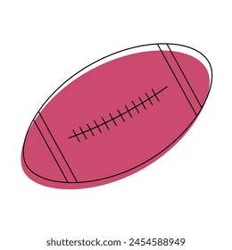 Pink Football Drawing on White Background