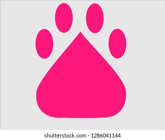 pink footprint on a gray background