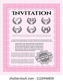 Pink Formal invitation. With background. Good design. Customizable, Easy to edit and change colors. 