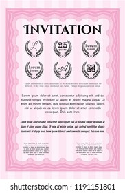 Pink Formal invitation. Customizable, Easy to edit and change colors. With background. Modern design. 