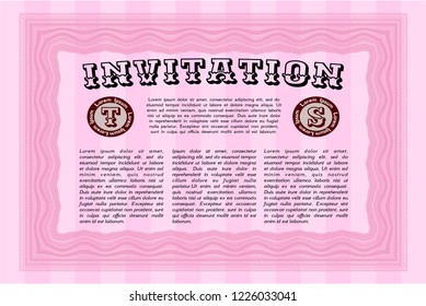 Pink Formal invitation. Customizable, Easy to edit and change colors. Easy to print. Nice design. 