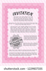 Pink Formal invitation. Customizable, Easy to edit and change colors. With linear background. Sophisticated design. 