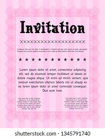 Pink Formal invitation. Customizable, Easy to edit and change colors. With background. Perfect design. 