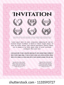 Pink Formal invitation. Detailed. With quality background. Lovely design. 