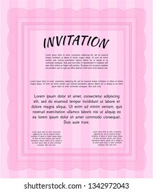 Pink Formal invitation. Easy to print. Detailed. Lovely design. 