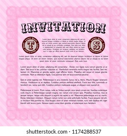Pink Formal invitation. Printer friendly. Lovely design. Detailed. 