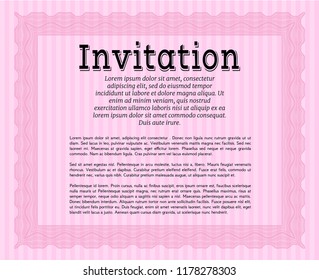 Pink Formal invitation. Printer friendly. Customizable, Easy to edit and change colors. Money style design. 