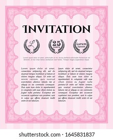 Pink Formal invitation. With quality background. Customizable, Easy to edit and change colors. Artistry design. 