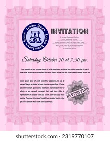 Pink Formal invitation. Superior design. Printer friendly.  