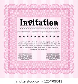 Pink Formal invitation template. Customizable, Easy to edit and change colors. Easy to print. Modern design. 