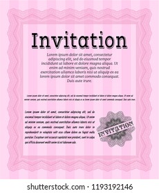 Pink Formal invitation template. Elegant design. Detailed. With quality background. 