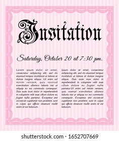Pink Formal invitation template. With linear background. Customizable, Easy to edit and change colors. Excellent design. 