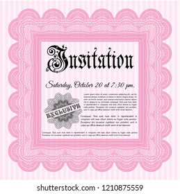 Pink Formal invitation template. Modern design. Customizable, Easy to edit and change colors. With background. 