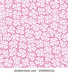 Pink Four Leaf Clover Pattern. Seamless Texture Background Print.