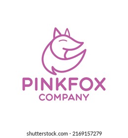 Pink Fox logo Design vector for animal