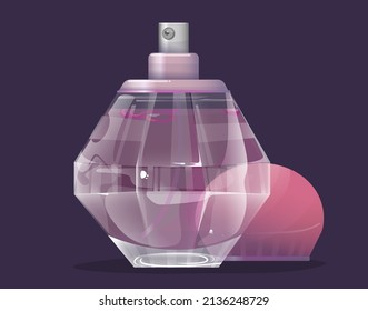 rosafarbene Flasche auf dunklem Hintergrund