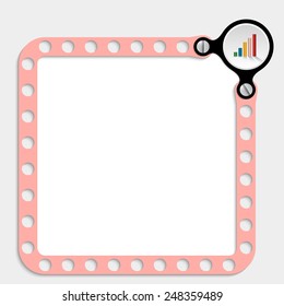 pink frame for any text with screws and graph