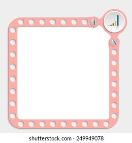 pink frame for any text with screws and graph