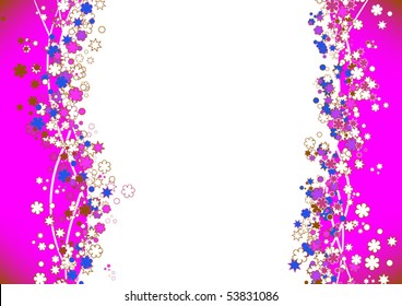 pink frame background with flowers