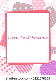 Pink frame background material, shape design background with hearts, dots, waves, stars, circles and squares,3:4 ratio size