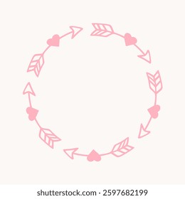 Pink Frame. Clipart for designs, cards, invitations, fabrics, prints, stickers. Vector Illustration.