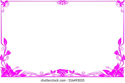 Pink frame floral vector