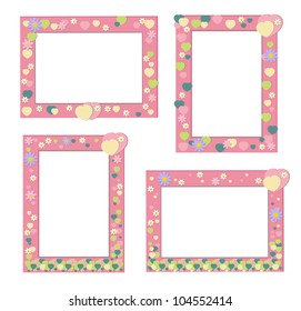 pink frame with hearts and flowers
