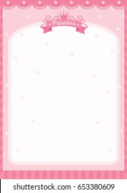Pink frame on princess theme with space for your message.