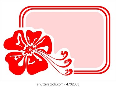 The pink frame with the red stylized exotic flower.