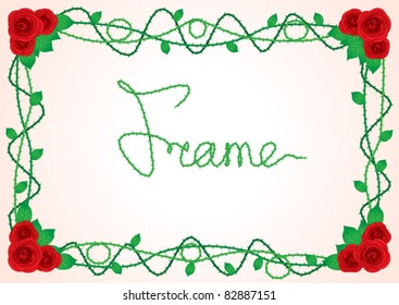 Pink frame with roses