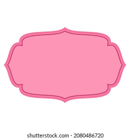 Pink Frame. Simple Vintage Style Decorative Border. Empty Copy Space Decoration on White Backdrop