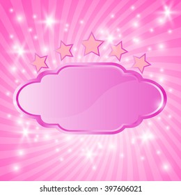 pink frame  with space on  starburst   shine  background