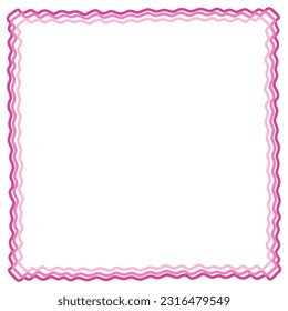 Pink Frame Square Scribble Box Doodle Drawing Border Vector