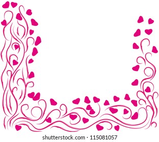 Pink frame for St.Valentines day. Vector illustration for your design