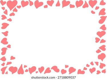 Pink frame surrounded by hearts