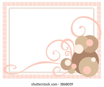 Pink Frame with Swirls and Spots