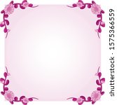 Pink frame template with flowers illustration