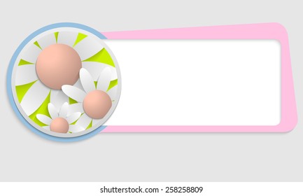 pink frame for text and white flowers