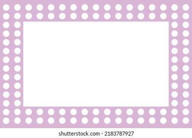 Pink frame of white dots with white copy space