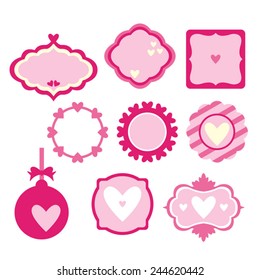 Pink frames. Great for labels, tag. Suitable for love themed and Valentine's day design projects.