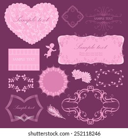 Pink frames for Valentine day