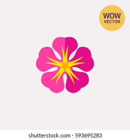 Pink frangipani vector icon