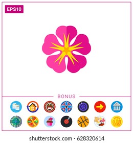 Pink frangipani vector icon