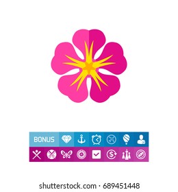 Pink frangipani vector icon