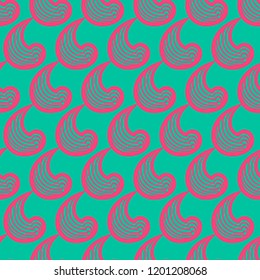 pink freeform wireframe seamless pattern on green