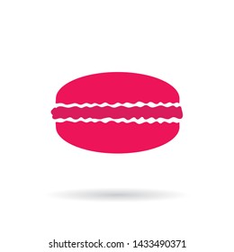 pink french macaroon icon- vector illustration