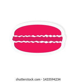 pink french macaroon icon- vector illustration