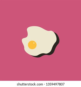 Pink Fried Egg on a pink background illustration