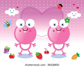 pink frog couple