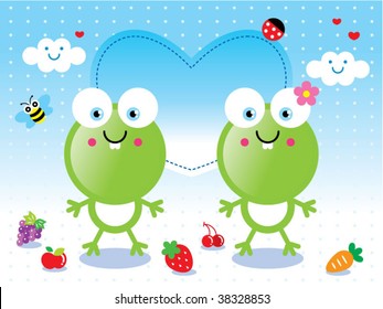pink frog couple